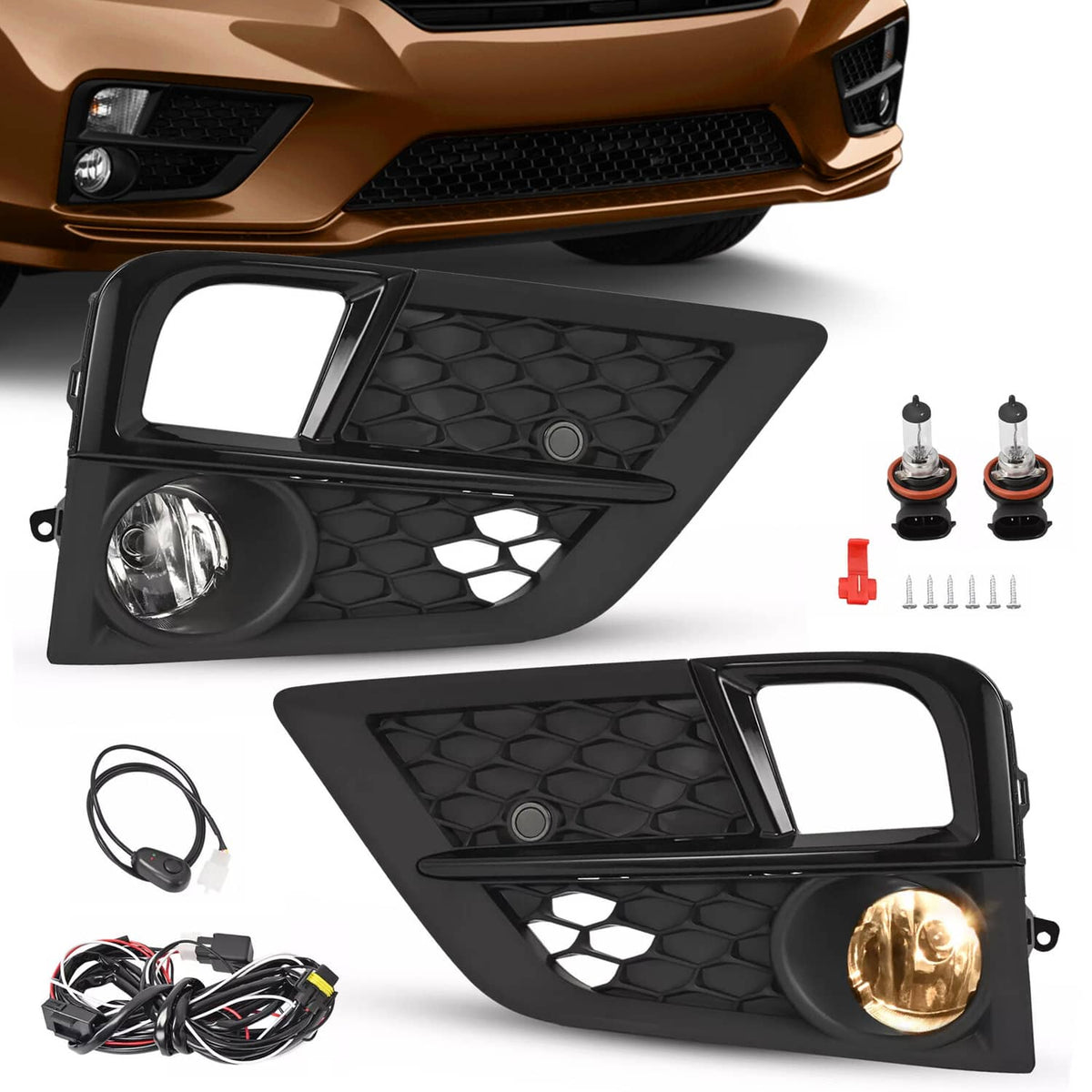 Solid Spare 4PCS Bumper Driving Fog Lights Lamps For Honda Odyssey LX EX EXL 2018 2019 2020