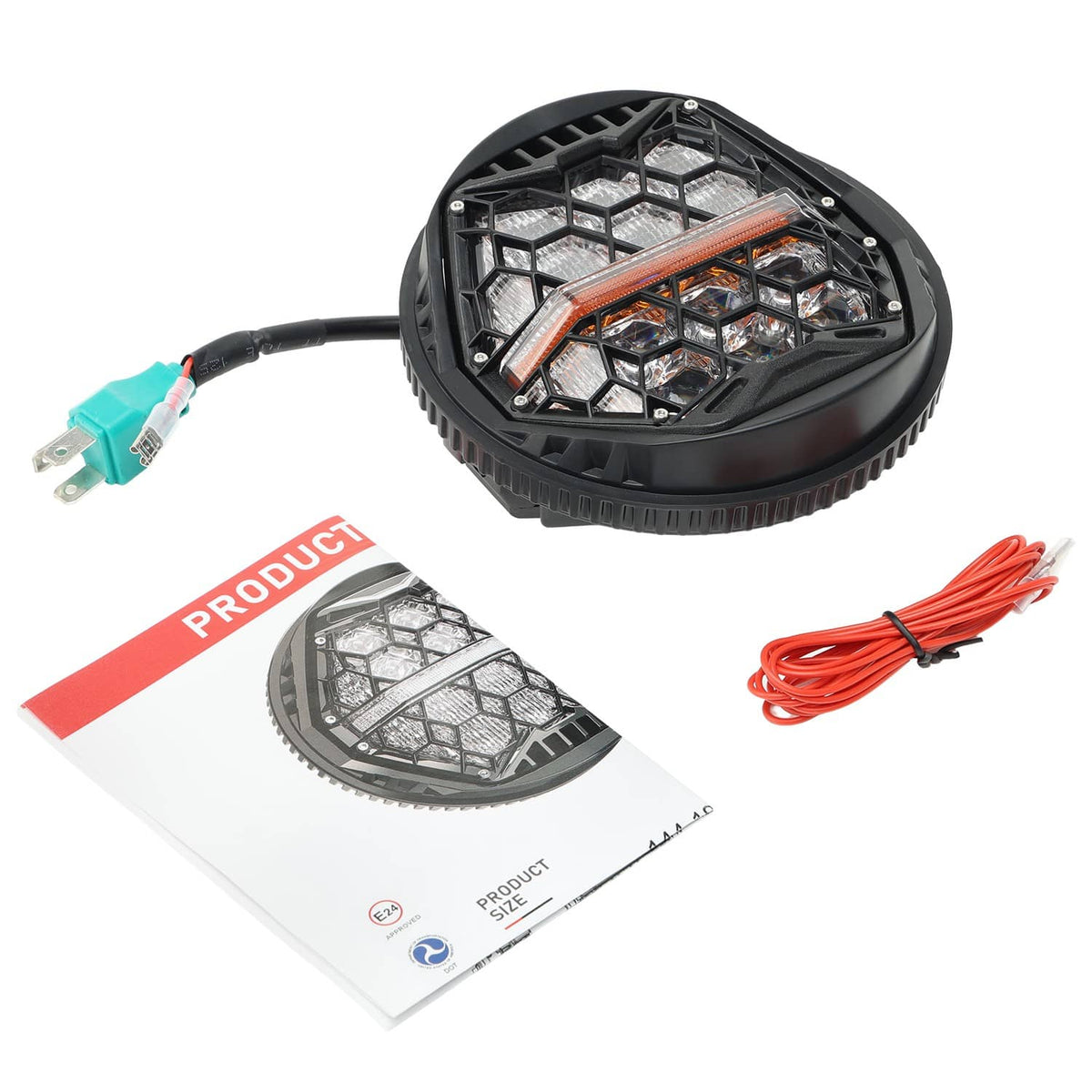 Solidspare 5.75 Inch Round LED Headlight Amber DRL Fit For Harley Sportster XL883 XL1200