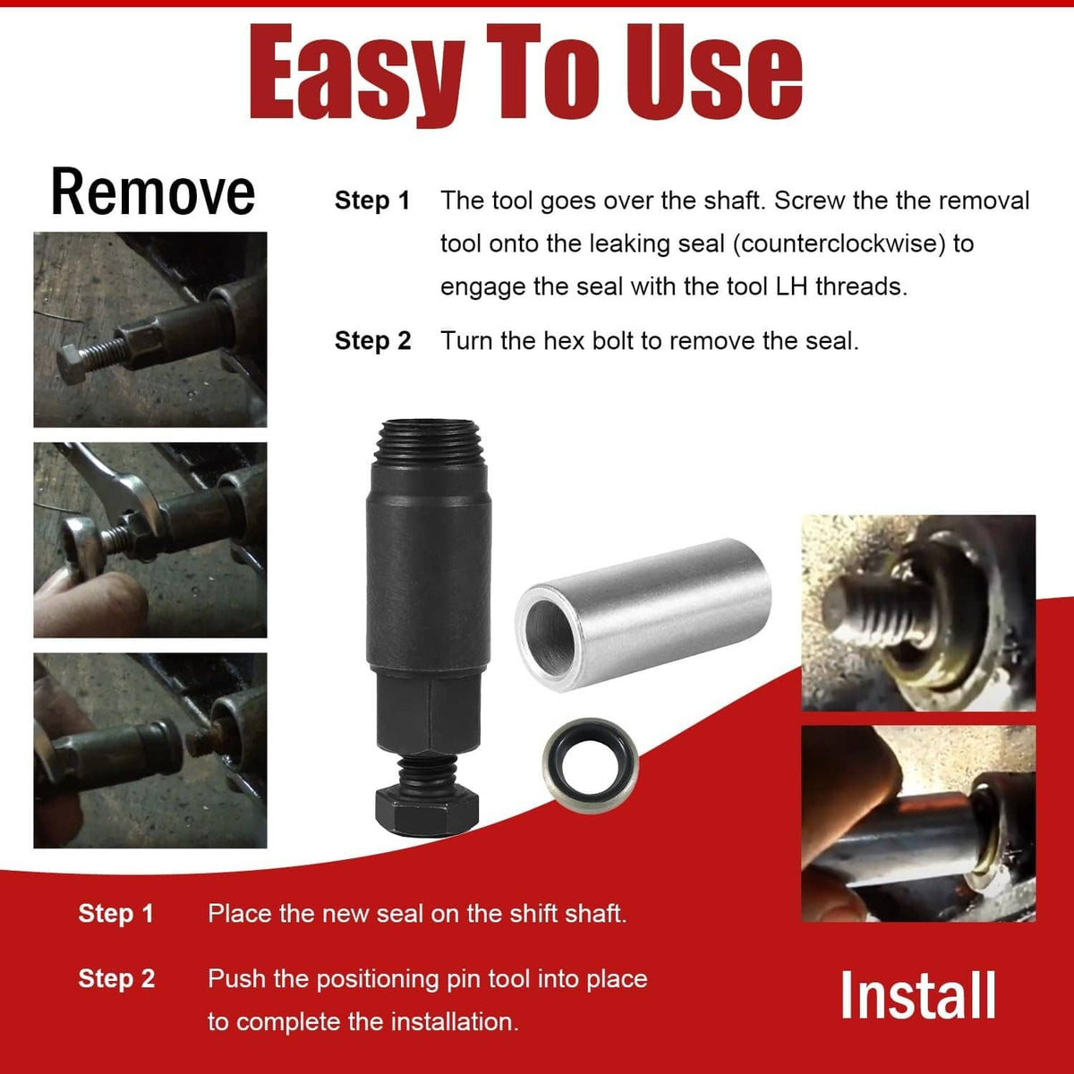 Solid Spare for GM Transmission Shifter Seal Remover Installer Seal Tool Turbo 350C 350 400