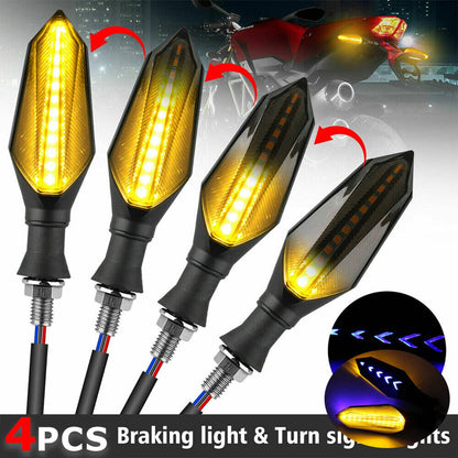 Solidspare 4 Pcs Flowing LED Turn Signals Blinker Light For Yamaha YZF R1 R6 R6S MT DRZ400