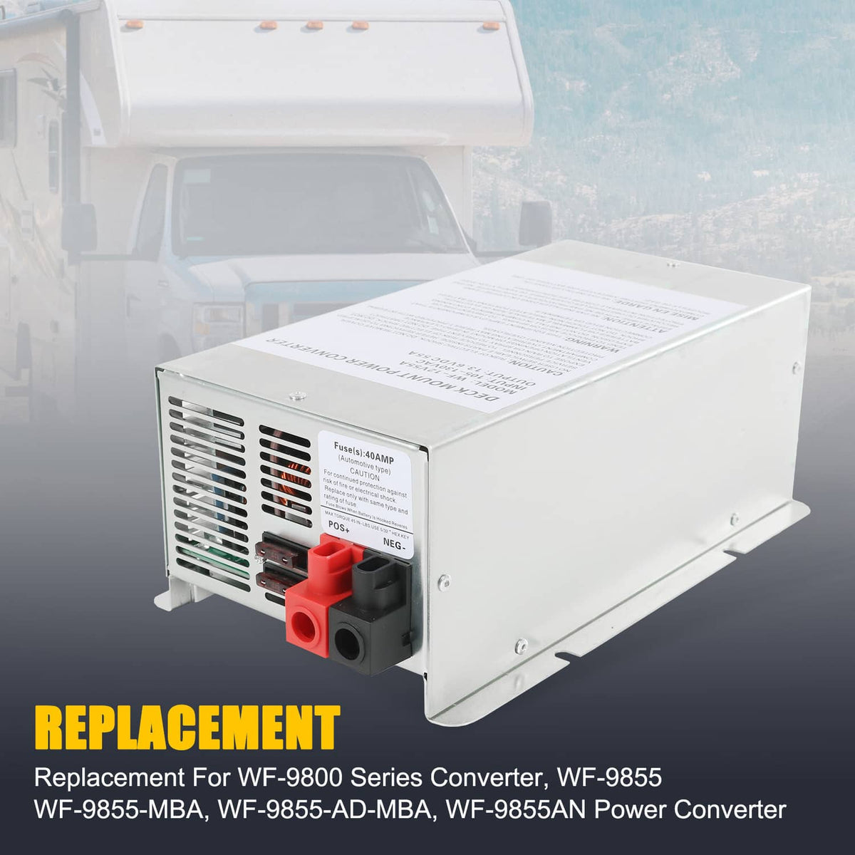 Solidspare WF-9855 Converter 55 Amp Deck Power Converter 12V For Charger RV Trailer Camper