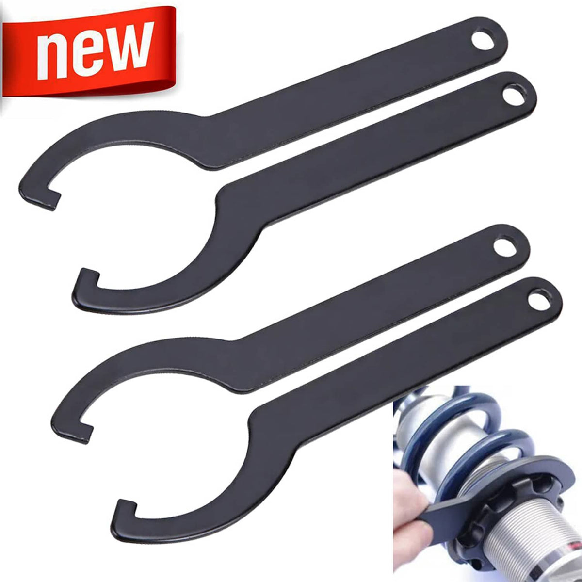 Solidspare 4pcs Pack C Spanner Wrench Hook Tool For Motorcycle Bike Shock Absorber Adjuster
