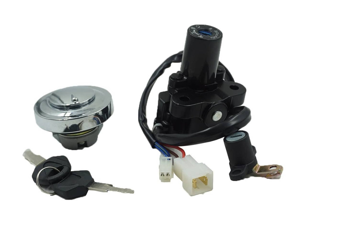 Solidspare Ignition Switch Fuel Gas Cap Cover Seat Lock Key for Yamaha XVS950 V Star 950