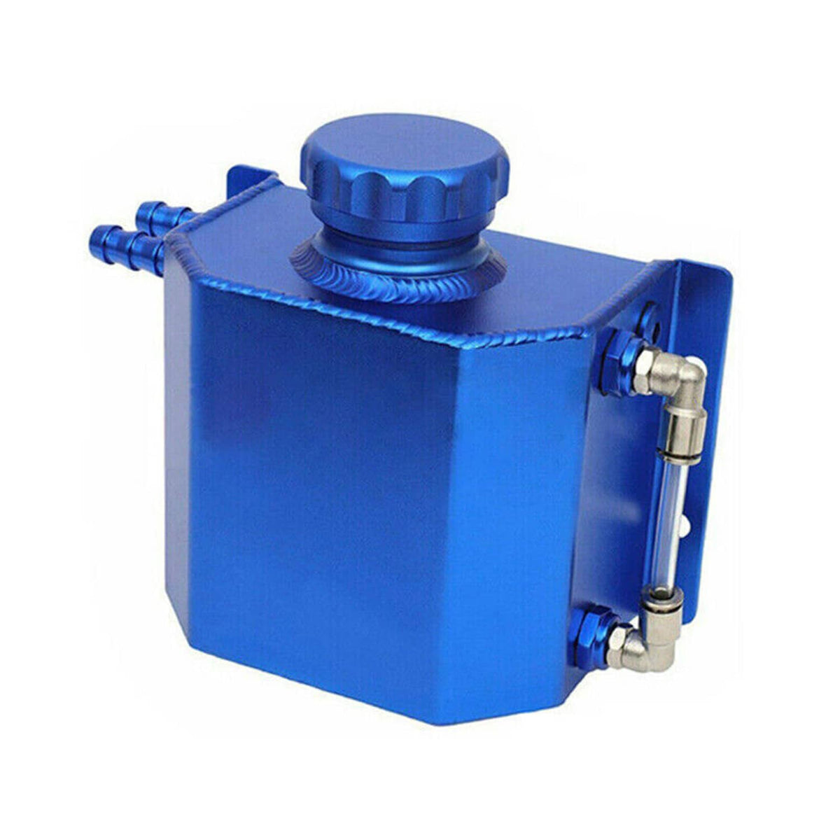 Solidspare 1L Aluminum Universal Radiator Coolant Overflow Bottle Recovery Water Tank Blue