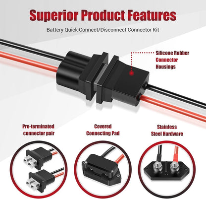 Solidspare for Newport Battery Quick Connect/Disconnect Terminal for Trolling Motor 8 Gauge