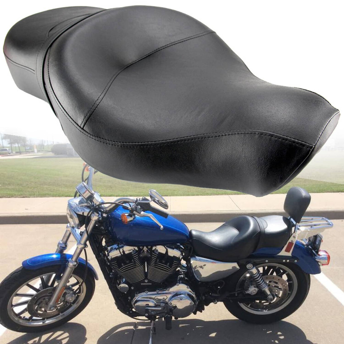 Solidspare For Harley Sportster XL Iron 883 1200 Custom Driver Rider Passenger Seat Two-up