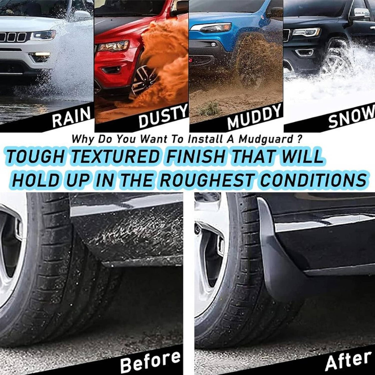 Solidspare Mud Flaps Splash Guards Mudguards Front & Rear For 2016-2021 Hyundai Tucson
