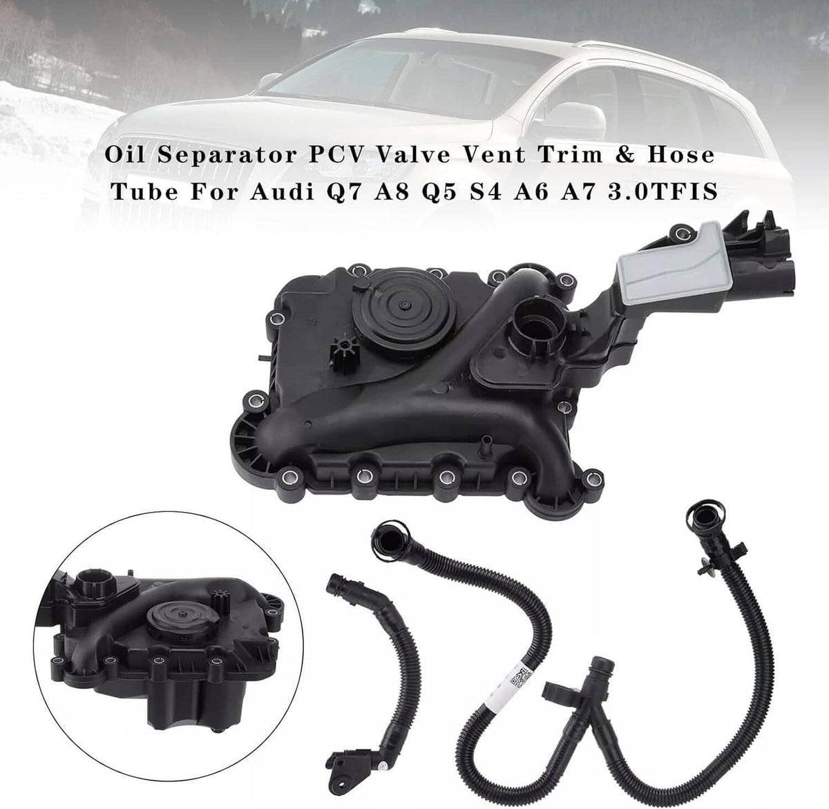 Solidspare Oil Separator PCV Valve Vent Trim 06E103547AB For Audi Q7 A8 Q5 S4 A6 A7 3.0T