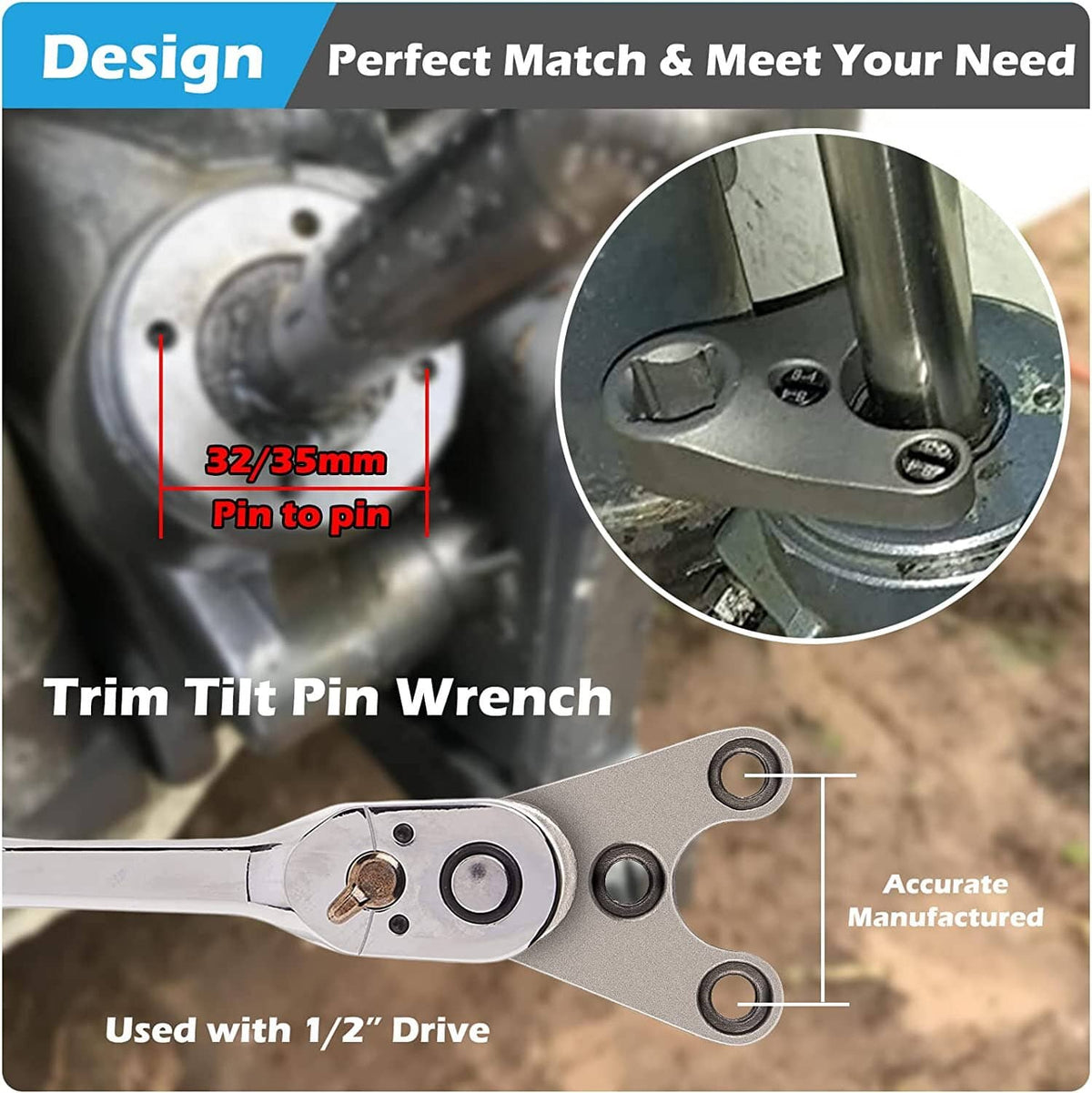 Solid Spare 115225FS Seal Kit for Yamaha, Trim/Tilt Pin Wrench MT0006 & MT0009 (Set of 3)