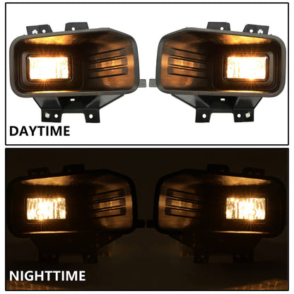 Solid Spare Clear Lens Halogen Fog Lights Lamps Set Pair For Ford F-150 F150 2018-2020
