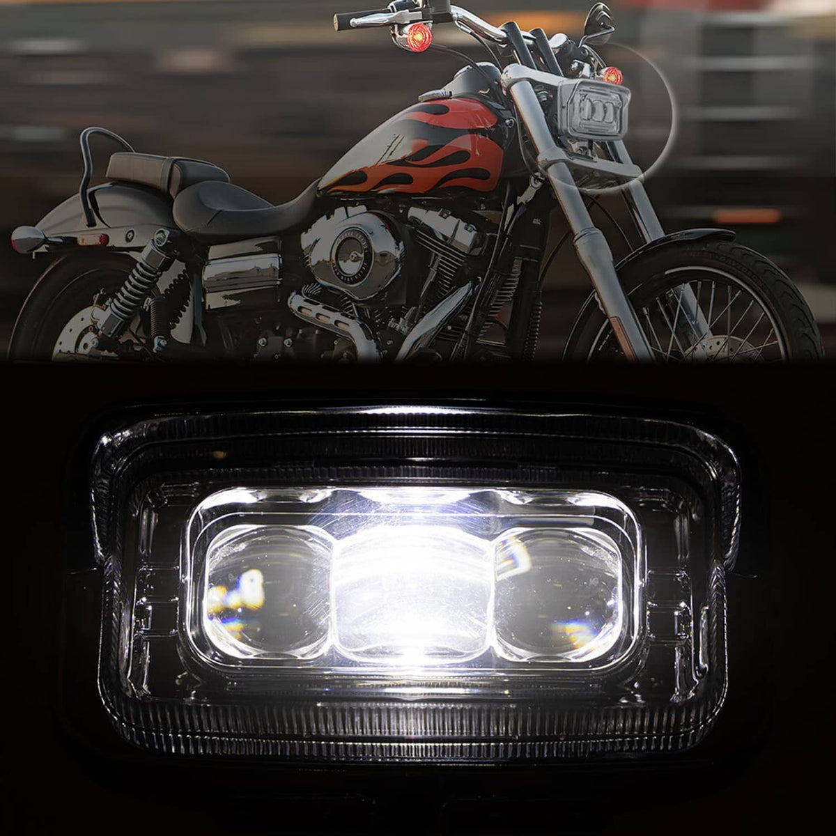 Solidspare Chrome Front Headlight with Hi/Lo Beam For Chopper Cafe Racer Bobber Custom US
