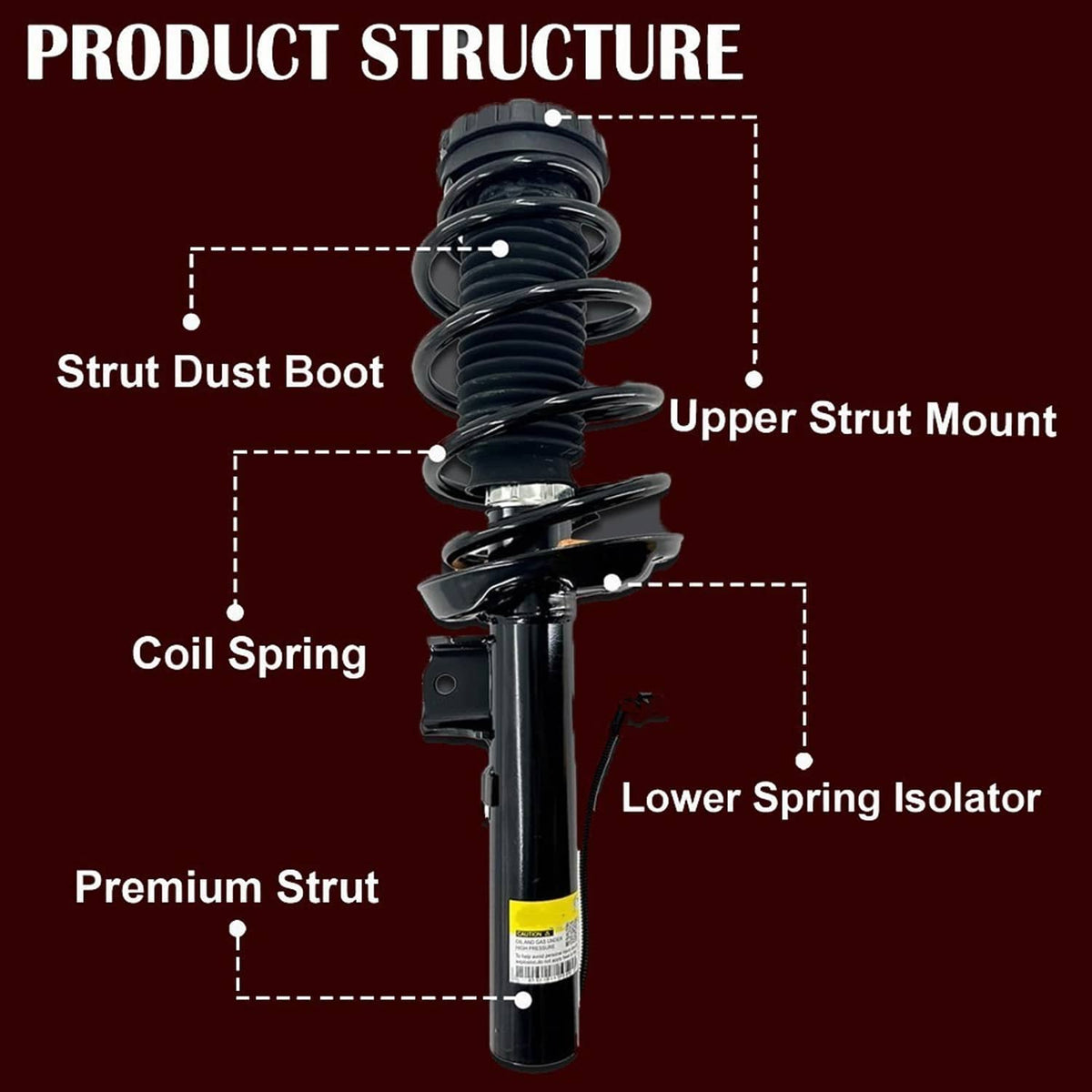 Solidspare 4Pcs Shocks Strut Assys Front and Rear W/ Electric for 2013-2019 Cadillac XTS