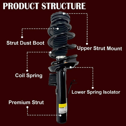 Solidspare 4Pcs Shocks Strut Assys Front and Rear W/ Electric for 2013-2019 Cadillac XTS
