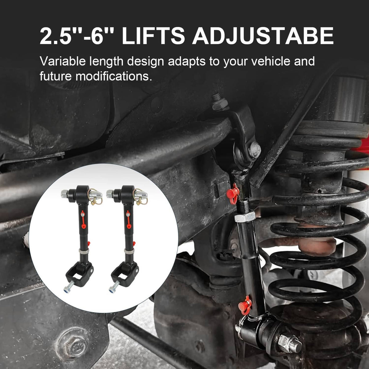 Solidspare Quick Disconnect Sway Bar Links For 98-06 TJ Cherokee 84-01 XJ with 2.5-6" Lifts