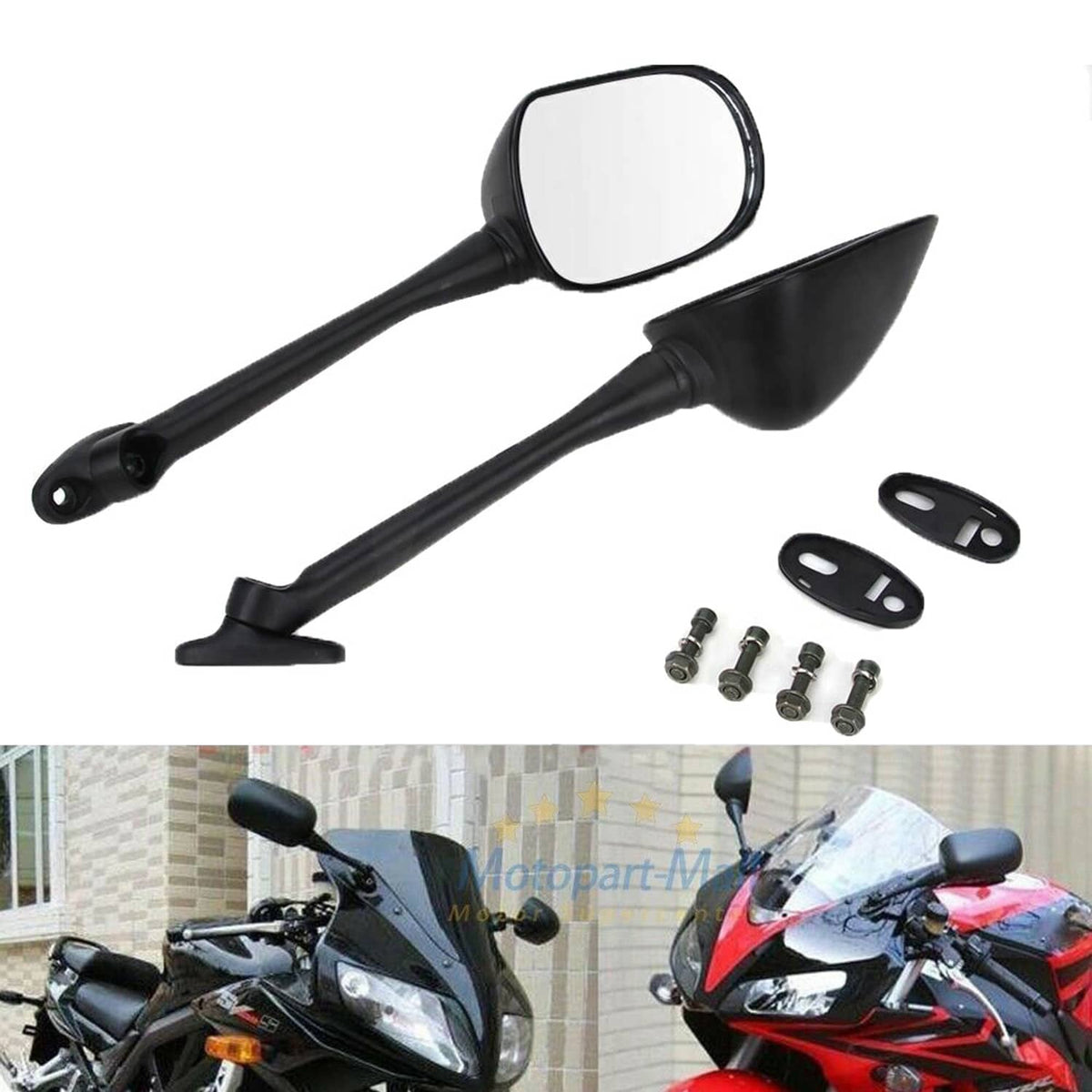 Solidspare Rearview Side Mirrors For Honda CBR1000RR 2004-2007 2005 2006 CBR600RR 2003-19