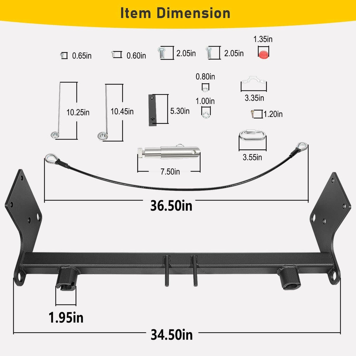 Solid Spare For Blue OX BX1126 Tow Bar Base Plate Bumper for 2007-2018 Jeep Wrangler JK JKU