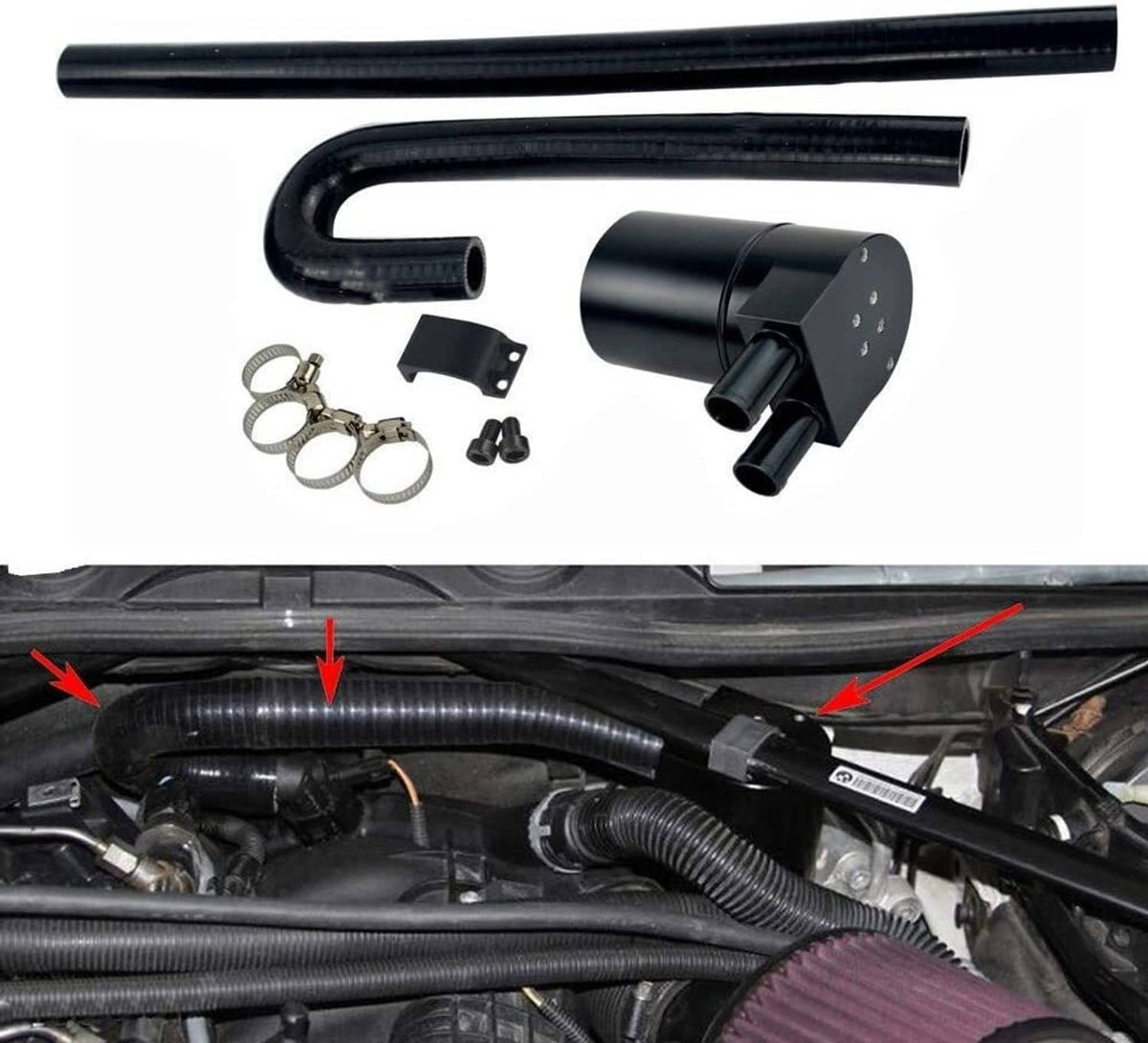 Solidspare Reservior Oil Catch Can Tank For BMW N54 335i 135i E90 E92 E82 2006-2010 Black