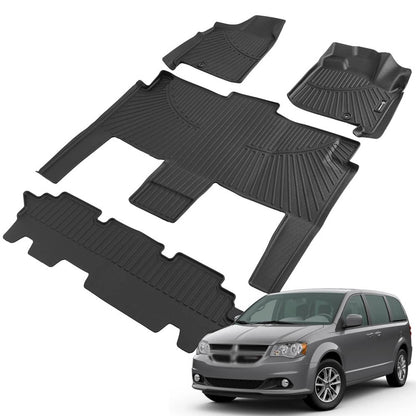 Solidspare Floor Mats Set For 2008-2016 Chrysler Town & Country All Weather 3D TPE Liners
