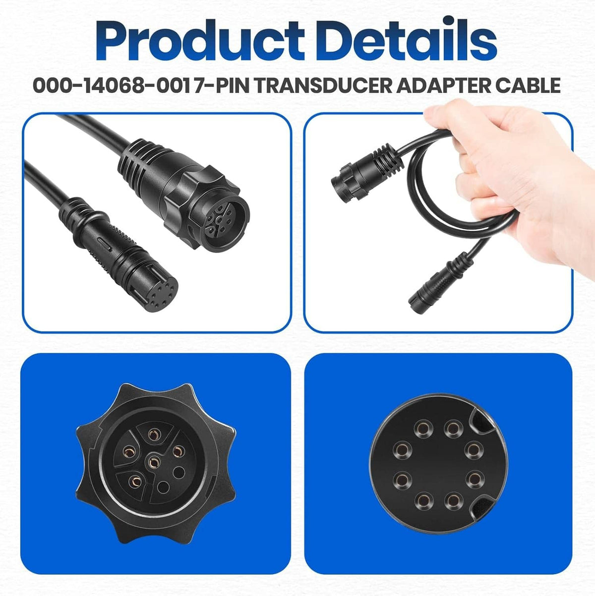 Solidspare 000-14068-001 7-Pin Transducer Adapter Cable for Lowrance Hook²/Reveal & Cruise