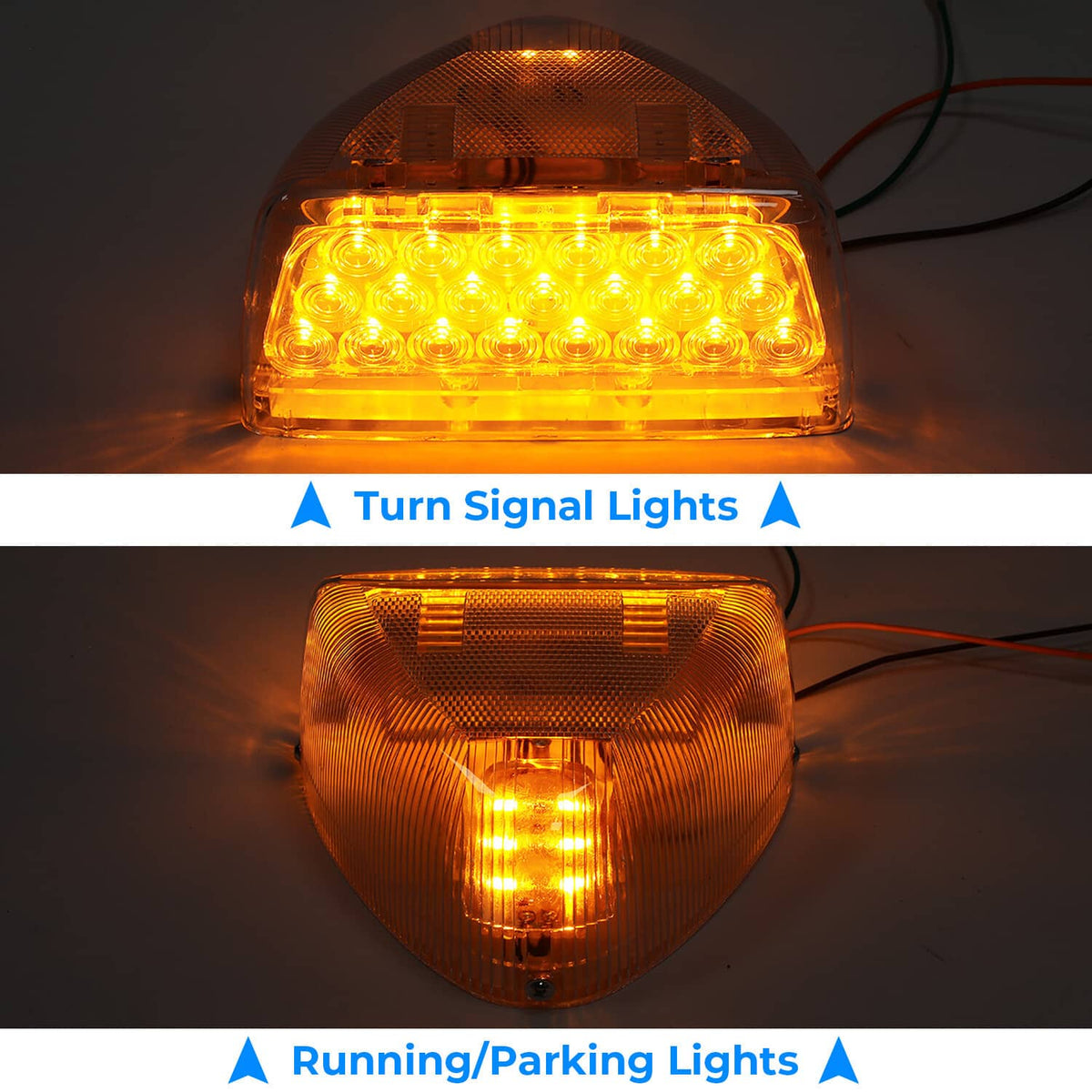 Solid Spare Pair 31 LED Turn Signal Light -Amber LED/Clear Lens RH LH For Peterbilt 379 359