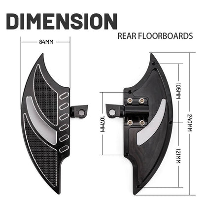 Solidspare Driver & Passenger Foot Floorboards Pegs Pedal Set For Harley Softail Touring