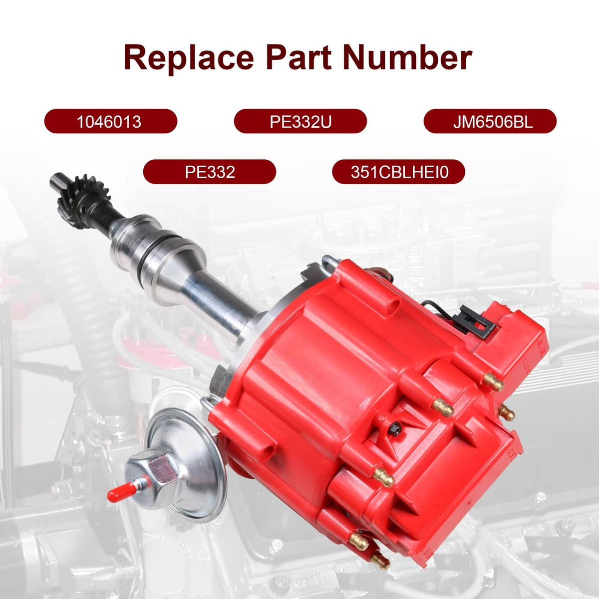 Solidspare HEI Distributor For Ford 429 400 460 351C 351M W/ Module 65,000 KV Coil 7500 RPM