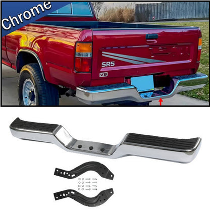 Solidspare Chrome Rear Step Bumper Face Bar TO1102221 for 1989-1995 Truck Toyota Pickup NEW