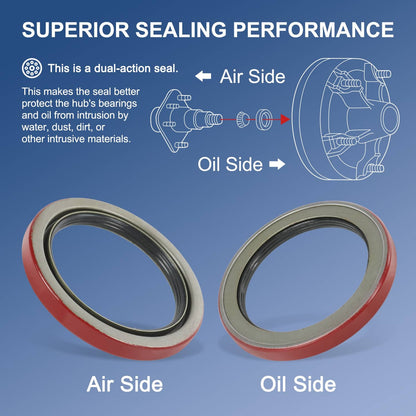 Solidspare 4Pcs Oil Seal Replacement for Dexter 010-051-00 Grease 9K 10K 10-51 Trailer Axle