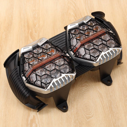 Solidspare For Harley Road Glide 2015-2024 Dual LED Headlight Headlamp Projector Hi/Lo Beam