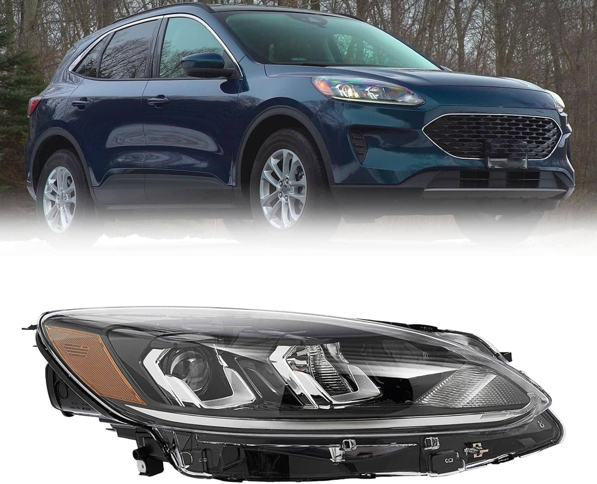 Solidspare Halogen Headlight Headlamp with Bulb Right Side For 2020-2022 Ford Escape S/SE