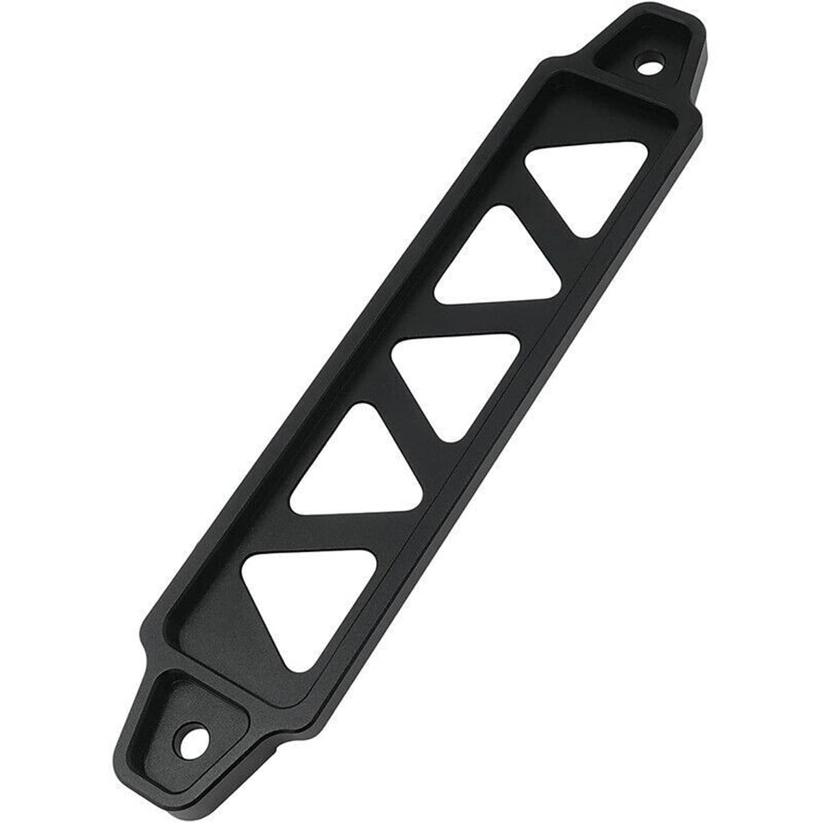 Solidspare Aluminum Black Car Battery Hold Tie Down Bracket Mount Kit + 10'' J-Hooks Bolts