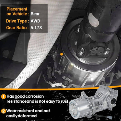 Solidspare Rear Carrier/Differential for Nissan Rogue Sport Qashqai 2017 2018 2019 2020 AWD