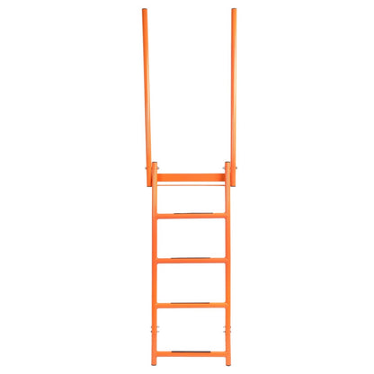 Solid Spare Flatbed Trailer Access Ladder Orange 5 Step For 48 Inch Rail Mount Powder Coated
