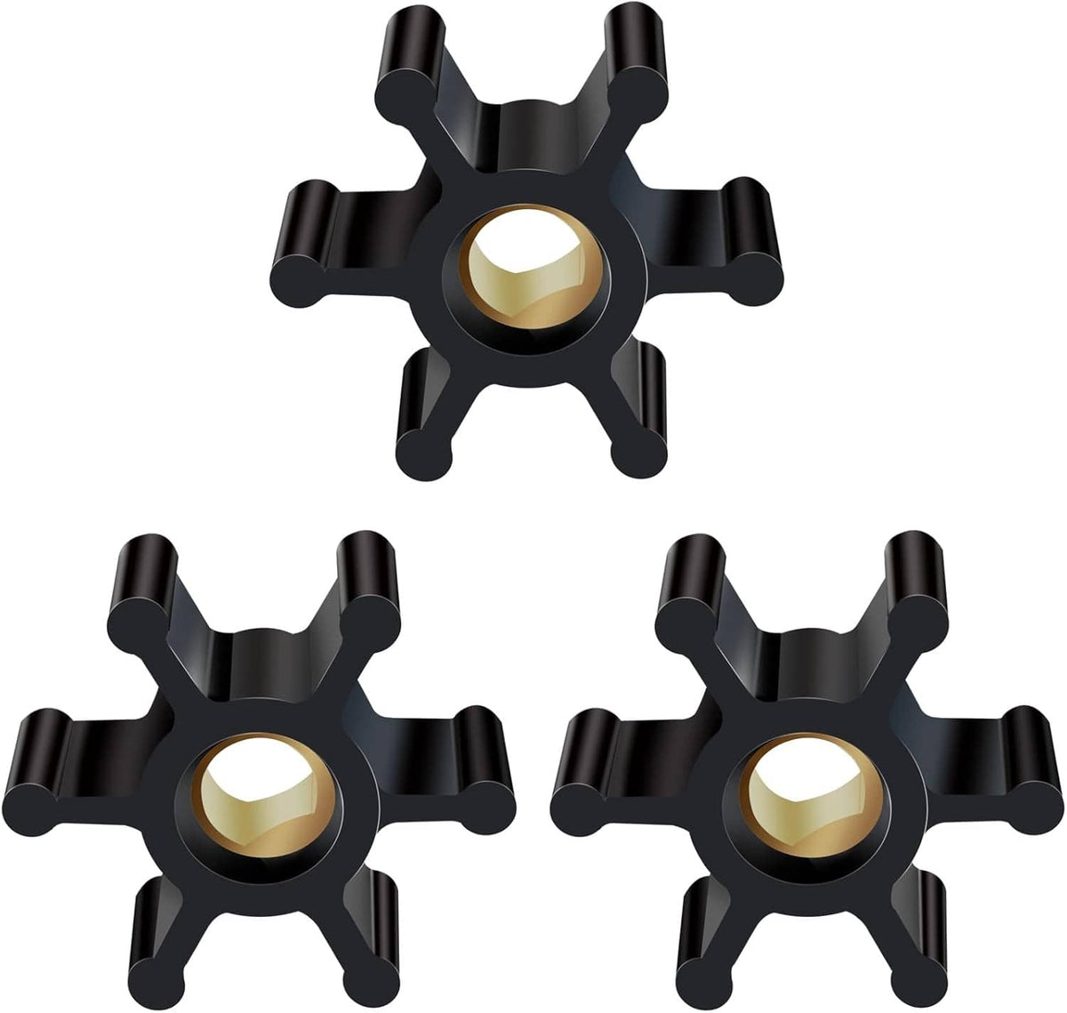 Solid Spare Impeller for Utility Water Transfer Pump Fits 1/10th HP & 1/12th HP 3 Pack