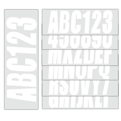Solid Spare Boat Registration Identification Numbers Sticker Decals White 4Sets of A-Z & 0-9