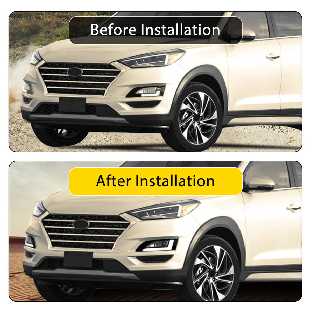 Solid Spare Pair LED&DRL Fog Lights Bumper Lamps LH&RH w/Bulbs For Hyundai Tucson 2019-2021