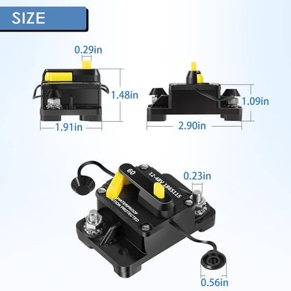 Solid Spare MKR-27 1865115 Circuit Breaker Waterproof 60AMP For Minn Kota Trolling Motor