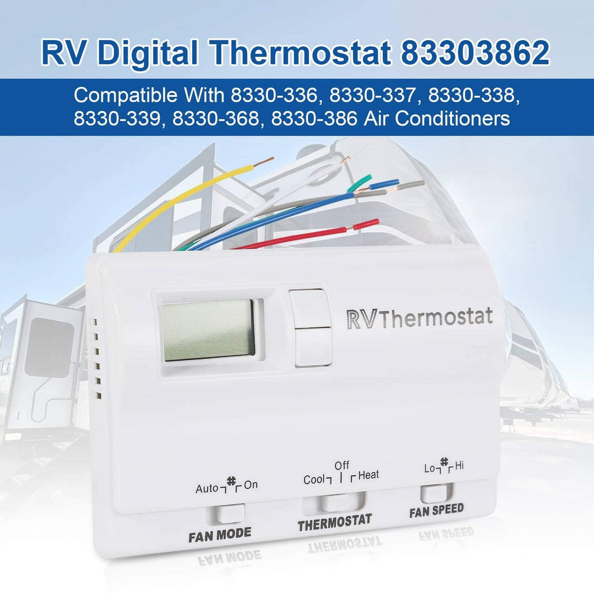 Solidspare RV Heat/Cool T-Stat Thermostat White Fits Coleman Mach 8330-336/337/338 83303862