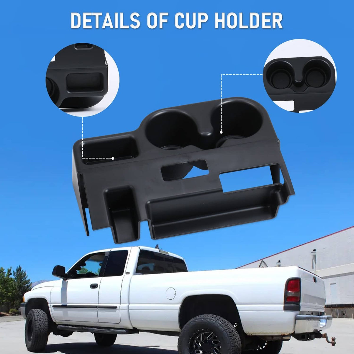 Solidspare Cup Holder Center Console Organizer For 1999 2000 2001 Dodge Ram 1500/2500/3500
