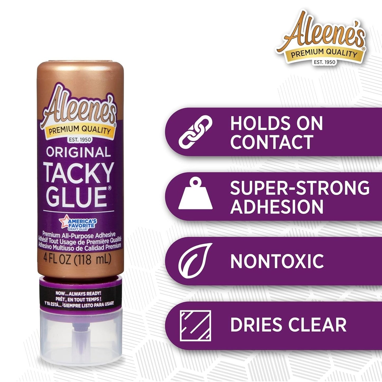 (3 pack) Aleene's Original Tacky Glue 4 fl oz, Premium All-Purpose Adhesive