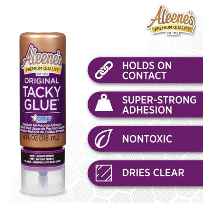 (3 pack) Aleene's Original Tacky Glue 4 fl oz, Premium All-Purpose Adhesive