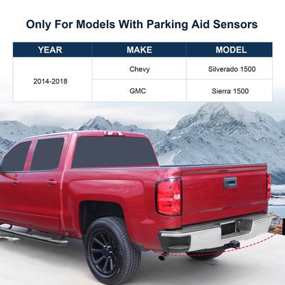Solidspare Chrome Rear Bumper & Sensor Holes Fits Chevy Silverado GMC Sierra 1500 2014-2018