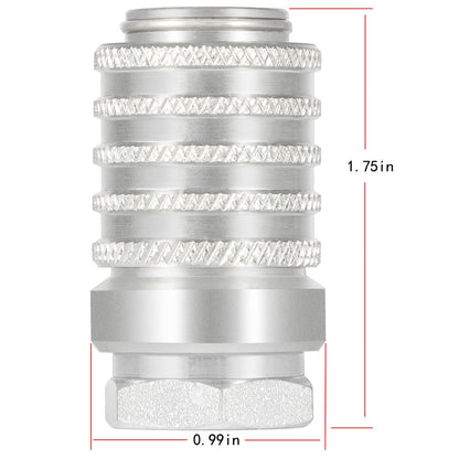 Solidspare PD222 Series PD Steel Test Port and Diagnostic Equipment Quick Coupler, 1.67" L