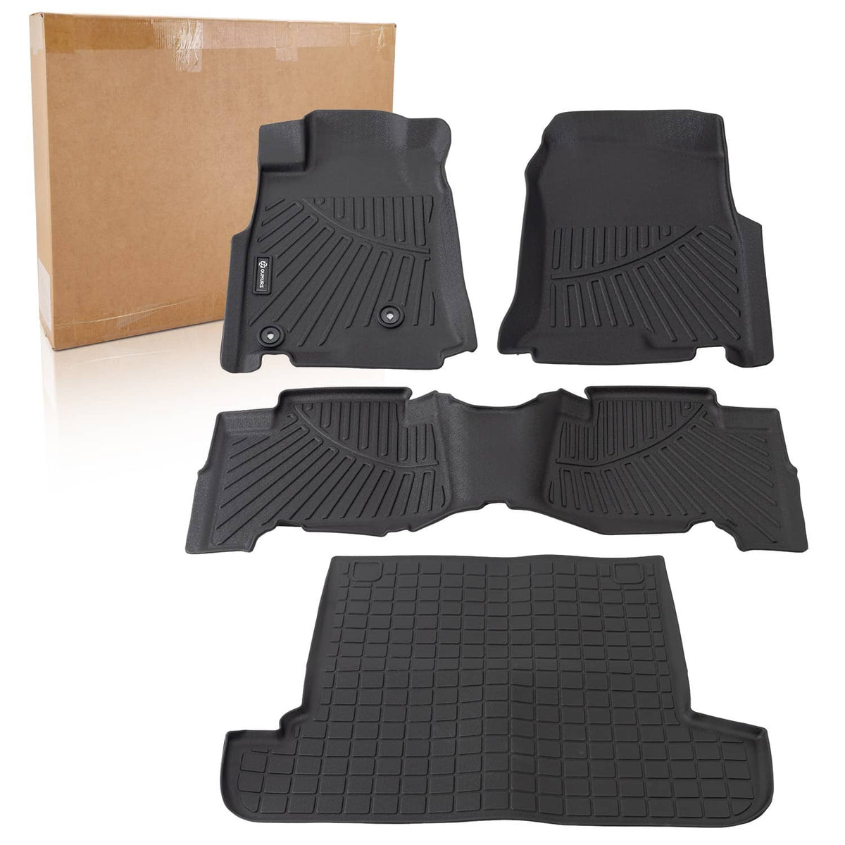 Solidspare Full Set Floor Mats & Cargo Liner for 2003-2009 Toyota 4Runner 5 Seat TPE Rubber