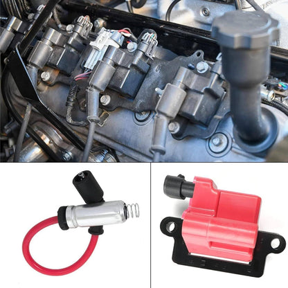 Solidspare 8x Square Ignition Coil & Spark Plug Wire Set For Chevy GMC 4.8L 5.3L 6.0L 8.1L