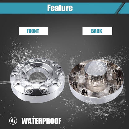 Solidspare Silver Wheel Center Hub Caps Dually 10 Lug For 05-17 Ford F450 F550 Super Duty