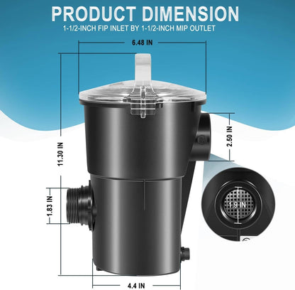 Solid Spare for Hayward SP1516 PowerFlo LX Pump Strainer Housing with Lip, Basket and o-Ring