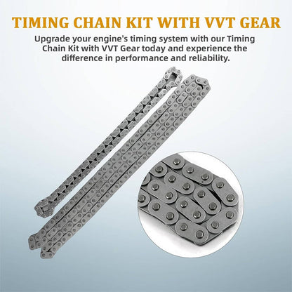 Solidspare Timing Chain Set Exhaust Intake Camshaft Gear For Hyundai Kia Sonata Optima 2.4L