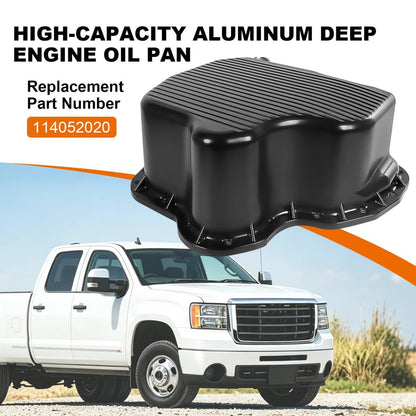 Solidspare 114052020 Oil Pan Fit Chevy/GMC for Duramax LB7/LLY/LBZ/LMM 6.6L 2001-2010 Black