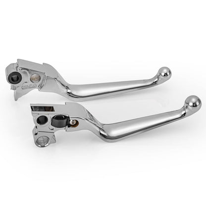 Solidspare 1 Pair Chrome Hand Levers Clutch Brake for Harley Sportster Softail Dyna Touring